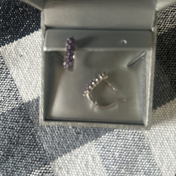 New with Box Amethyst and Sterling Silver Earrings - Picture 2 of 2